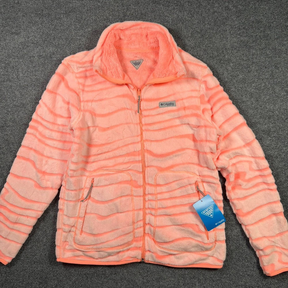 Columbia Fleece Jacket Women Small Peach Slack Water Reversible PFG FL8341-807